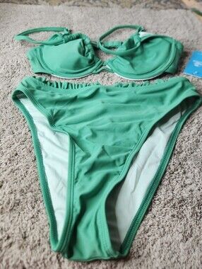 Women's 2 Piece Bikini Set - Green - Cupshe - S